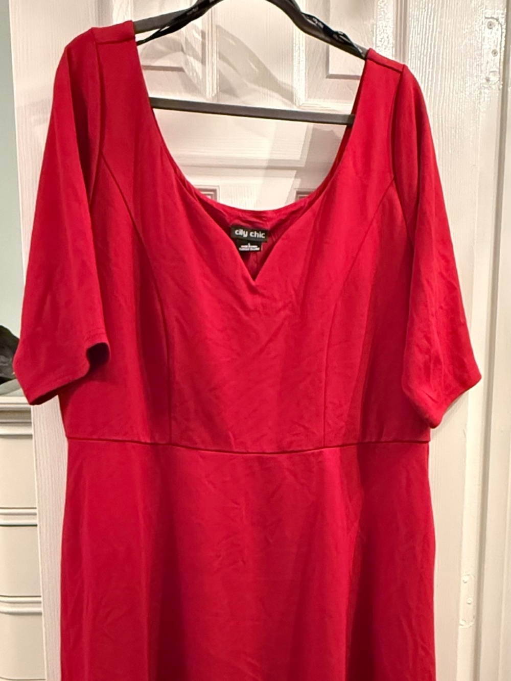 City Chic "Cute Girl" Dress Cherry Red Sweetheart Fit & Flare NWT
